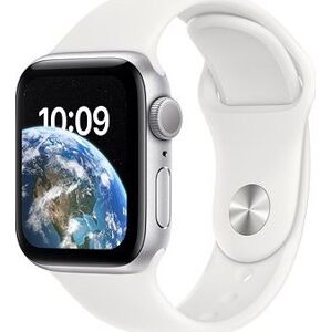 Apple Watch SE (2022) 40 mm Strieborný hliník s bielym športovým remienkom