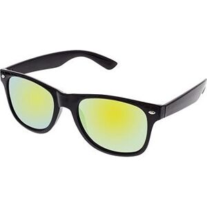 VeyRey Slnečné okuliare Nerd čierne zrkadlové žlté sklá